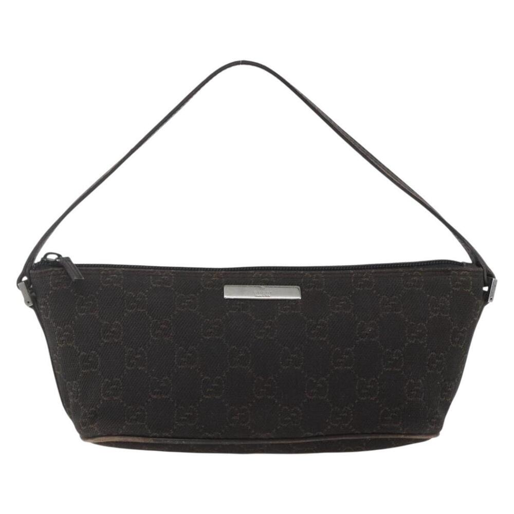 GUCCI GG Canvas Accessory Pouch Dark Brown Silver 07198 Auth ep12569 - Picture 13 of 16